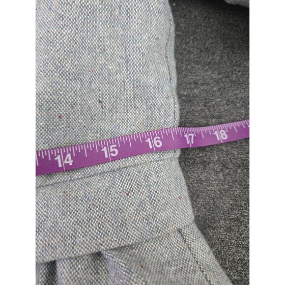 Vintage Mod'land Paris Tweed Wool Blend Academia Large Button Blazer Jacket Sz L - Picture 12 of 14